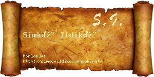Simkó Ildikó névjegykártya